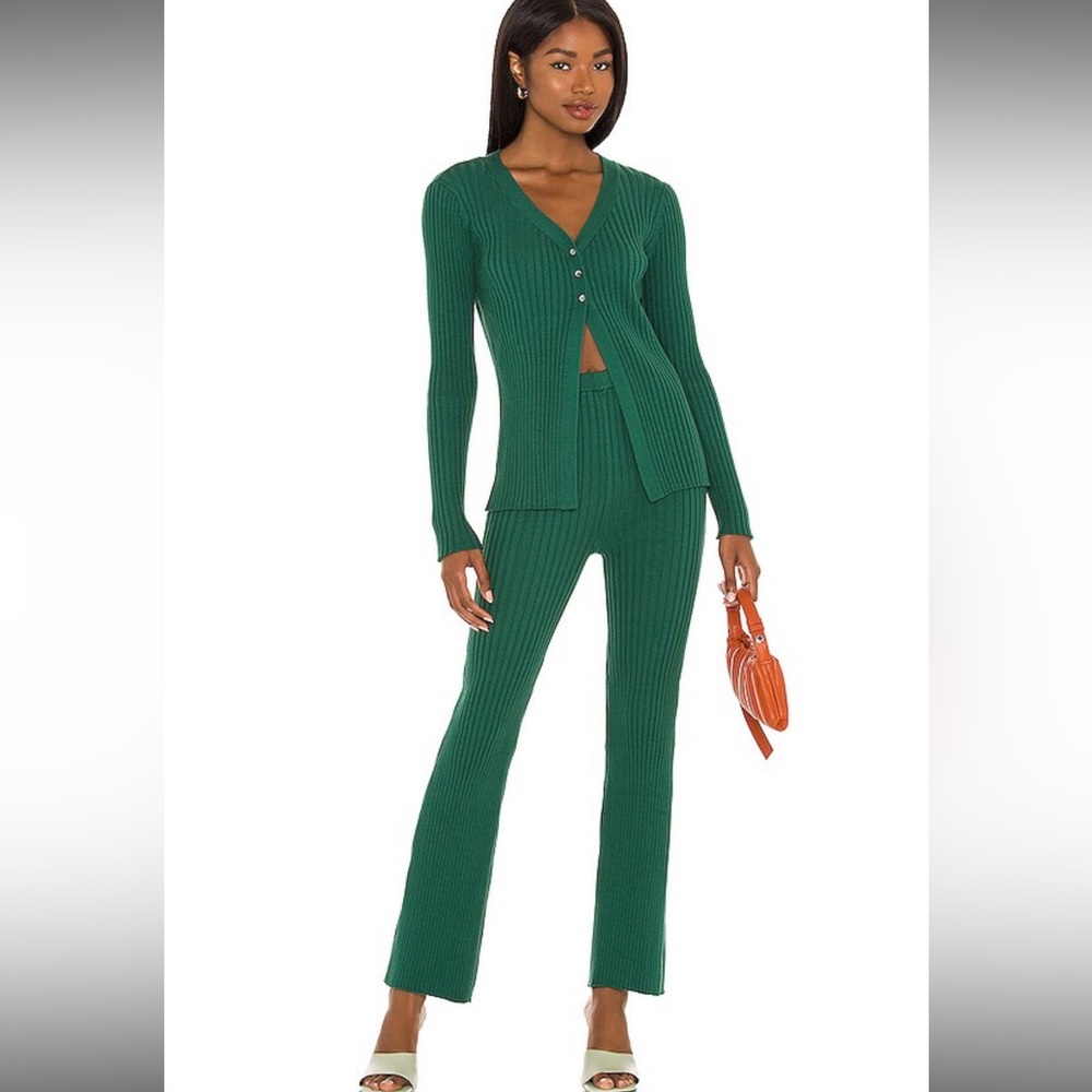 Callahan Glennon cardigan & Trish pant in fern